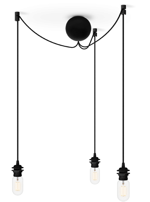 Lampada 3 punti luce Black